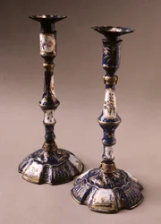 South Staffordshire par ljusstakar, ca 1765 (keramik)